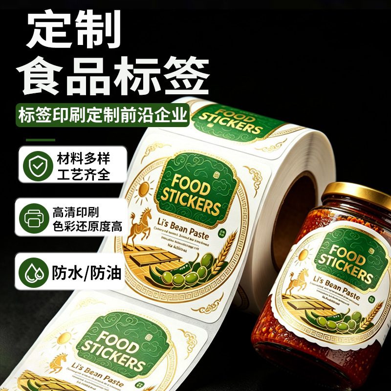 食品标签卷筒烫金浮雕定制